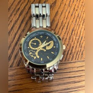 B&R Mens Stainless Steel Quartz Watch